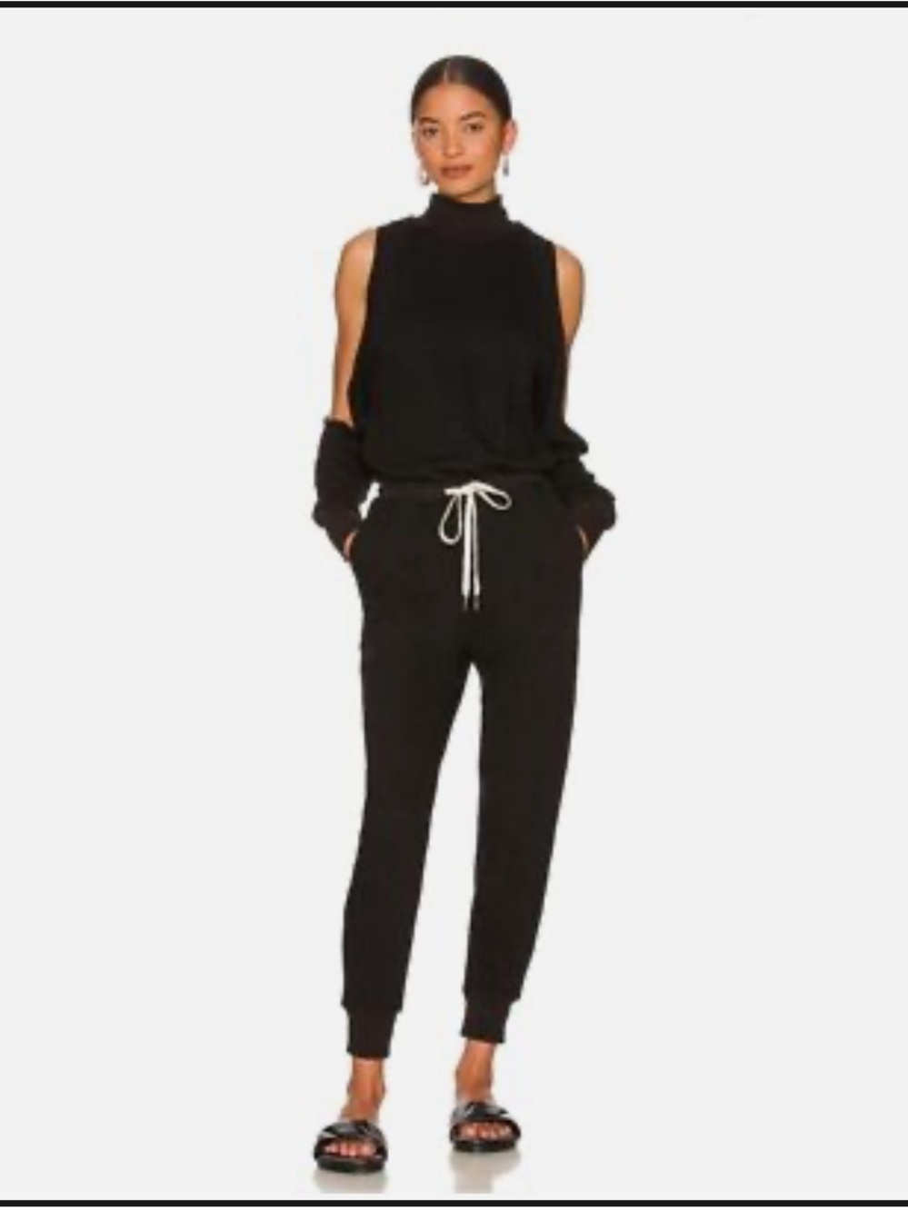n:PHILANTHROPY Danilo Black Sleeveless Mock-Neck Jogger Jumpsuit Small New